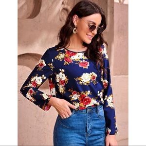 Like New Floral Blouse Multicolor Top Lightweight Women’s Size 6